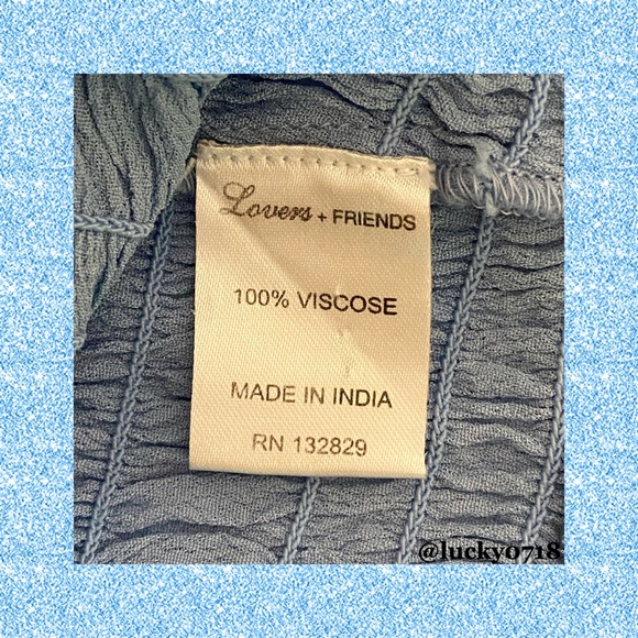 Lovers + Friends EUC Blue Monaco Smocked Top XS - Picture 8 of 8